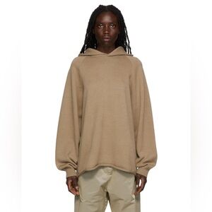 Fear of God Essentials knit tan hoodie